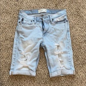 Abercrombie Kids ripped denim shorts